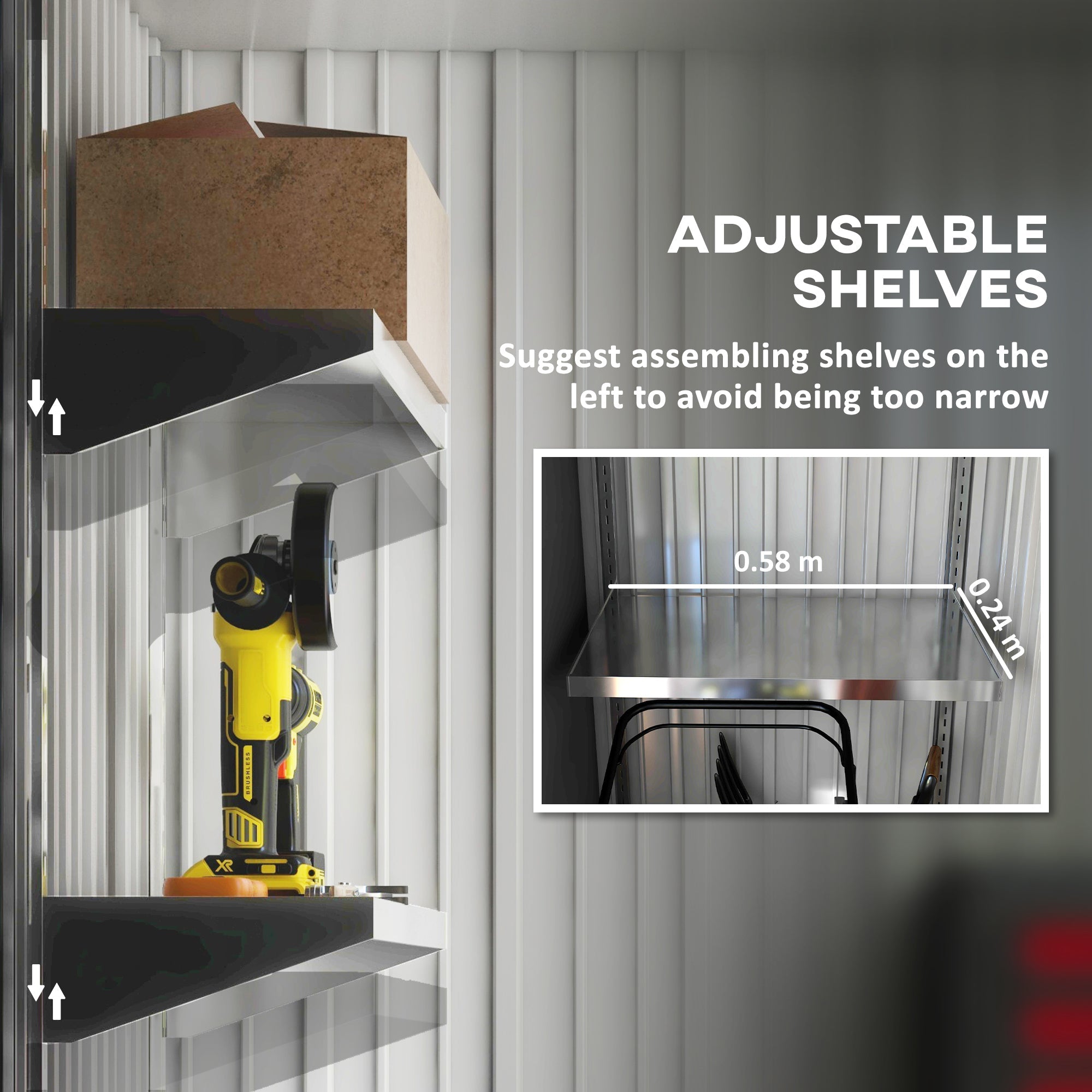 Outsunny Small Outdoor Storage Shed 5'x3'x6' - Garden Tool Bike Shed with Adjustable Shelf, Lock, Gloves, Green