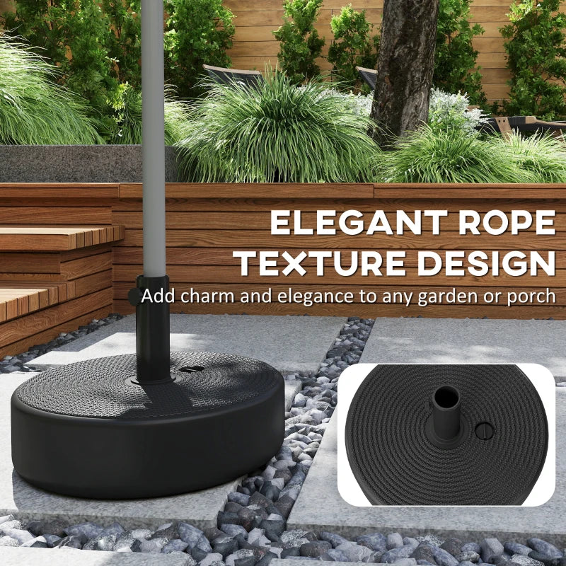 Patio Umbrella Base 33 lbs Water or 42 lbs Sand Filled, Outdoor Umbrella Stand for 1.5"/1.9" Poles Black