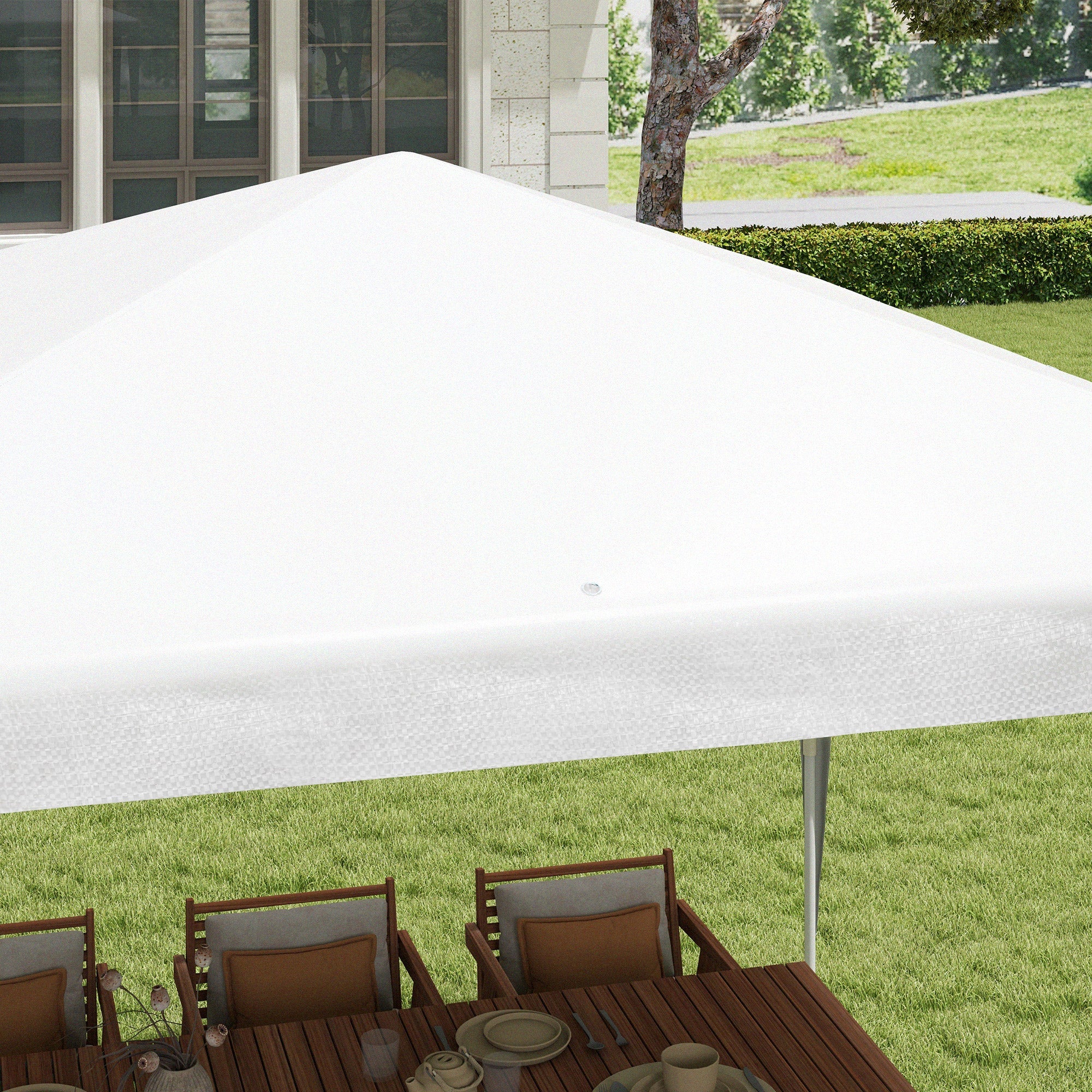 Outsunny 10x10ft Party Tent Portable Gazebo, Folding Garden Canopy Event Shelter Outdoor Sunshade White
