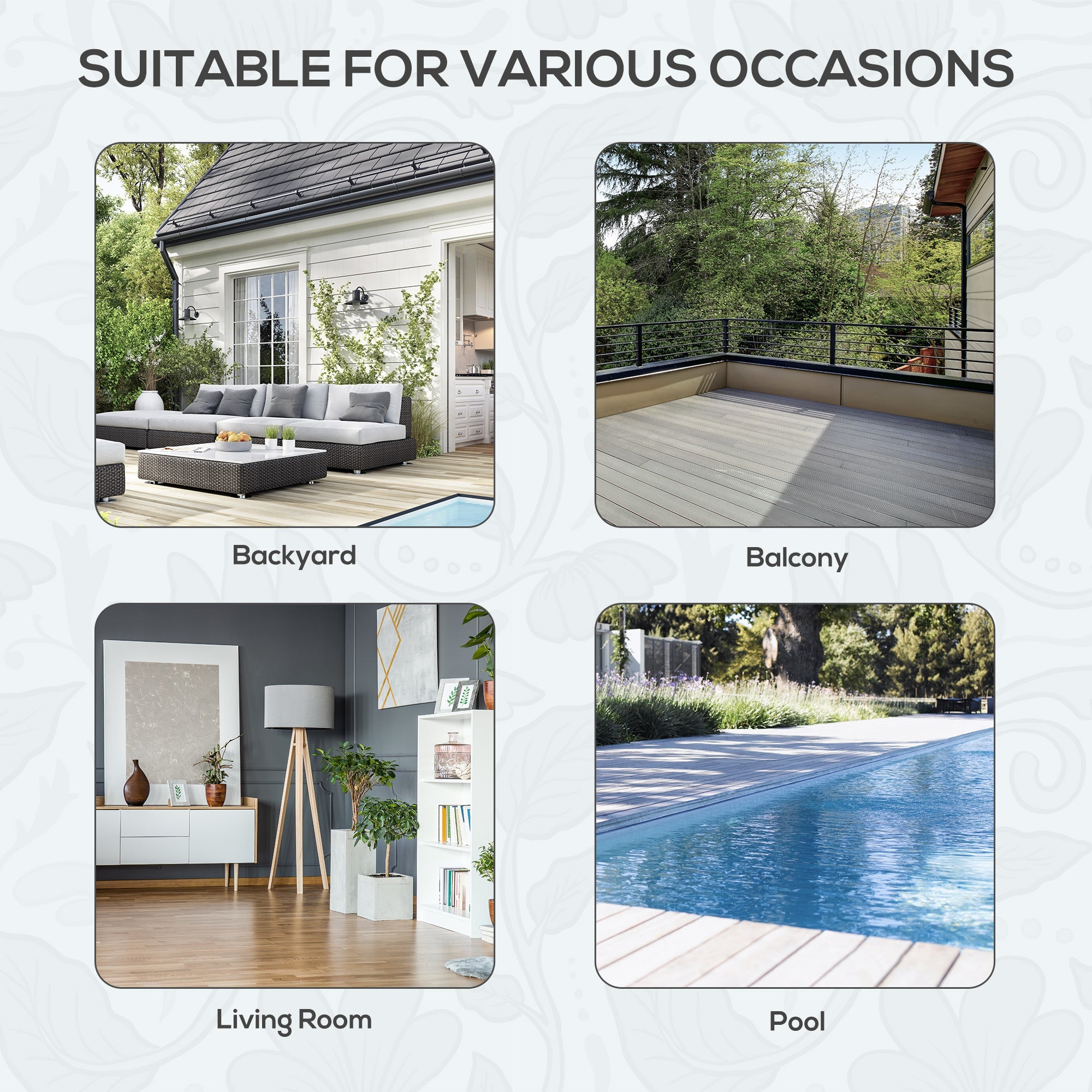 Outsunny 4pc Outdoor Rattan Wicker Conversation Set Corner Sofa Coffee Table with Cushions Mixed Grey