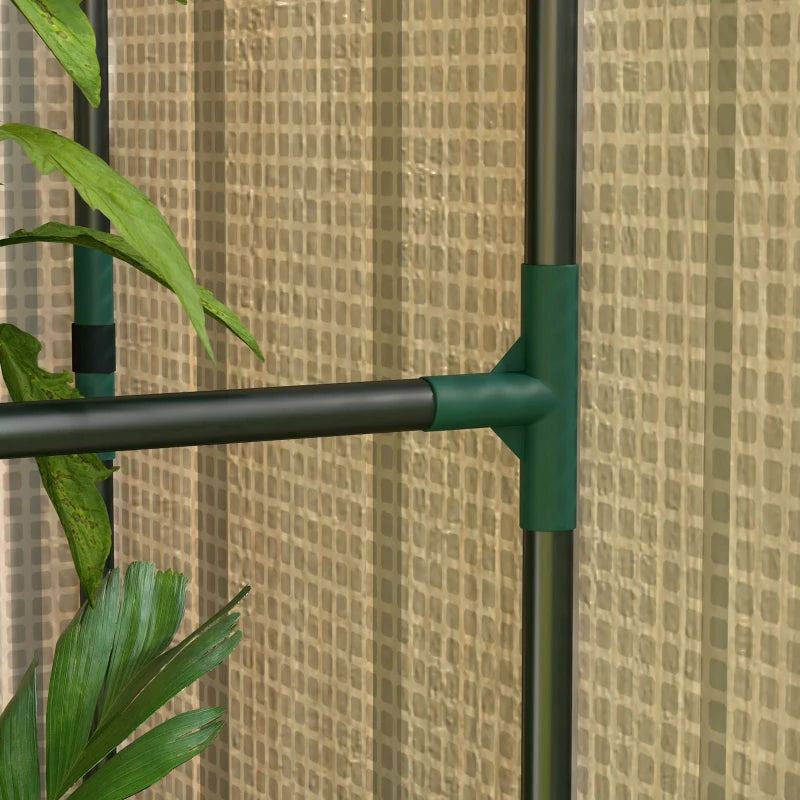 Mini Greenhouse with 4 Wire Shelves, Portable Tomato Greenhouse with Roll Up Door, 39.4" x 31.5" x 59.1", White