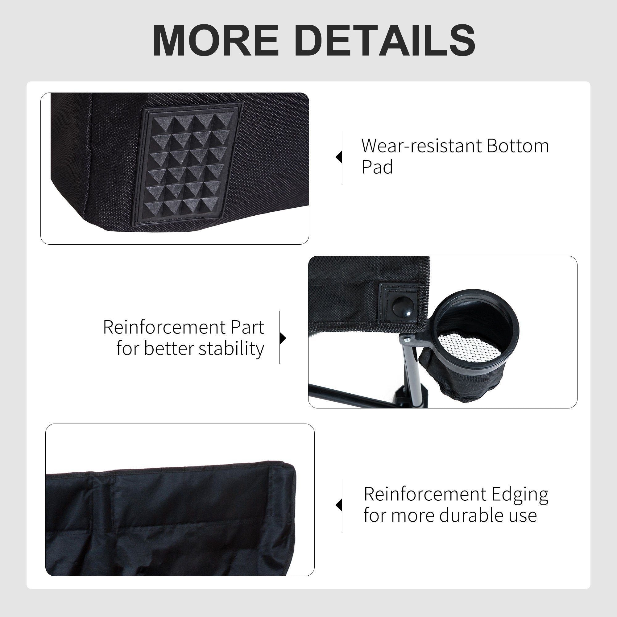 Outsunny Portable Soccer Bench 6 Seat Team Sports Bench Outdoor with Carrying Case Black