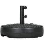 Umbrella Base, Heavy Duty Fillable Base Holder with Steel Pole, Round Parasol Stand for Patio, Outdoor, Backyard, Brown
