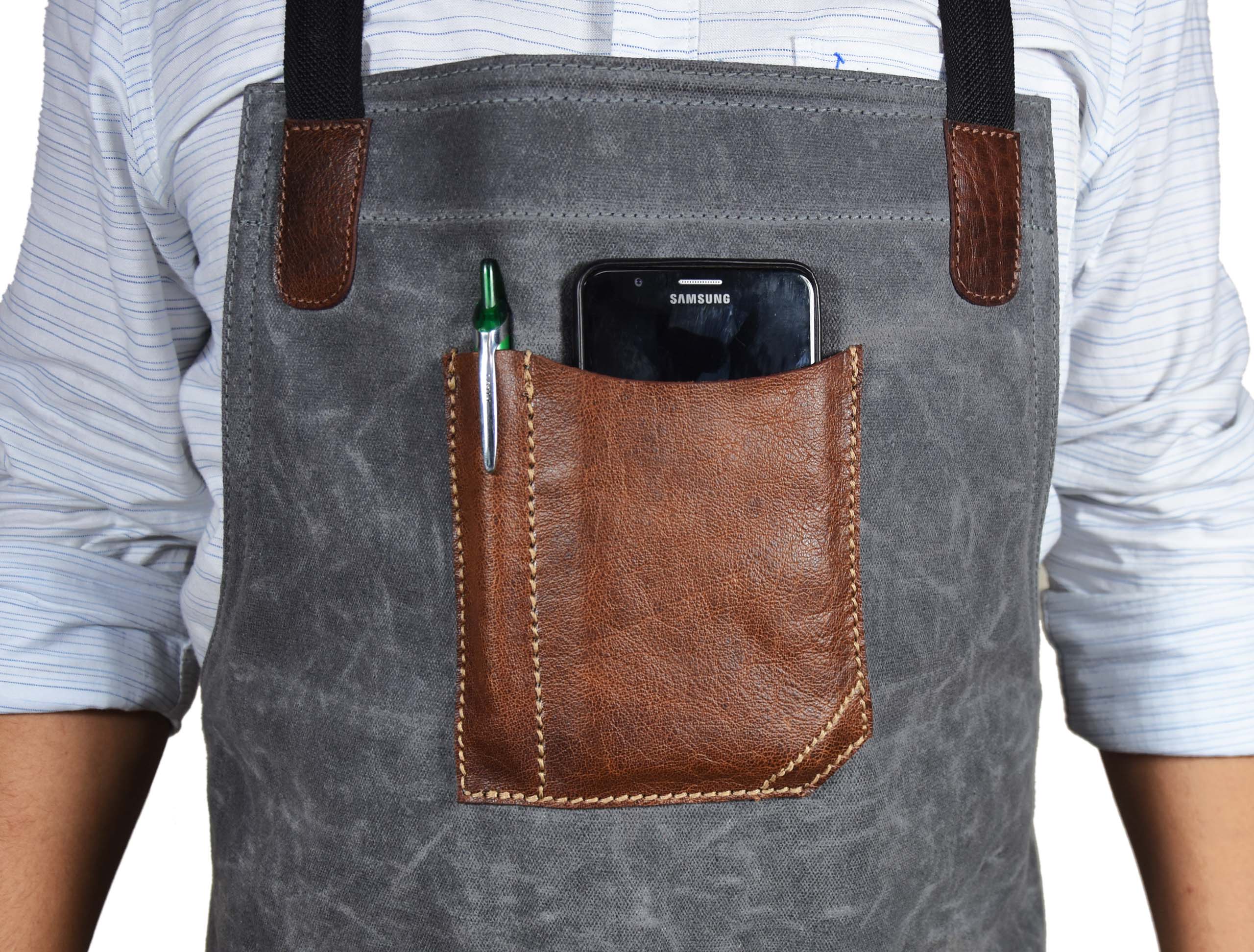 Fremont Leather Canvas Utility Apron for Work & Craft