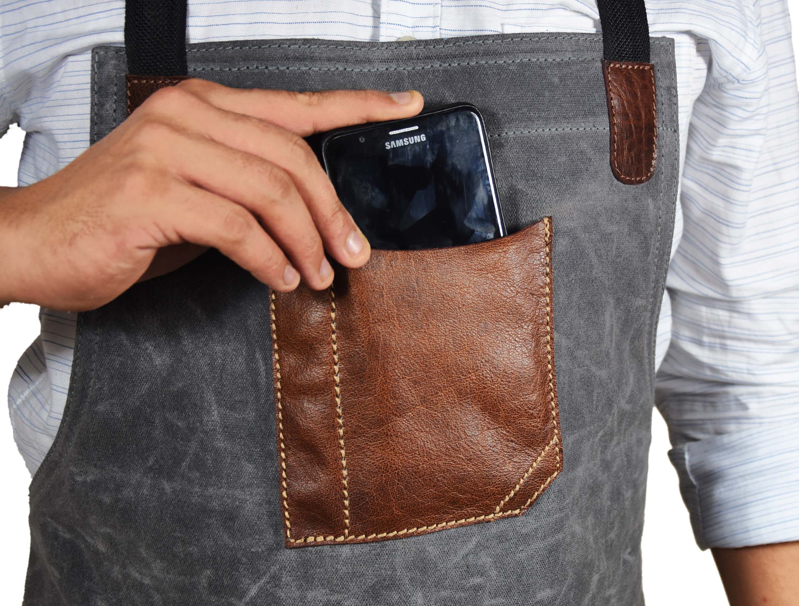 Fremont Leather Canvas Utility Apron for Work & Craft