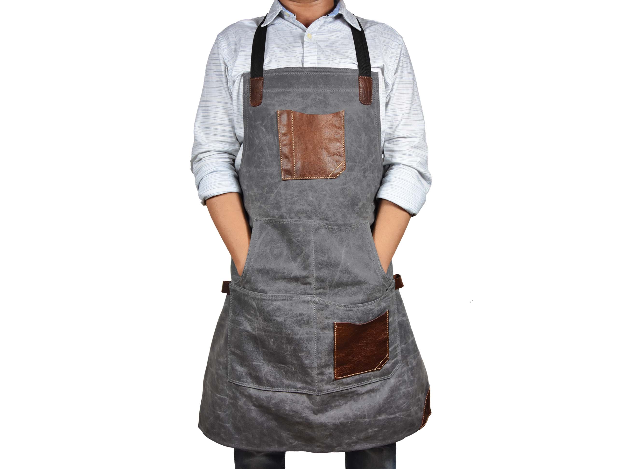 Fremont Leather Canvas Utility Apron for Work & Craft