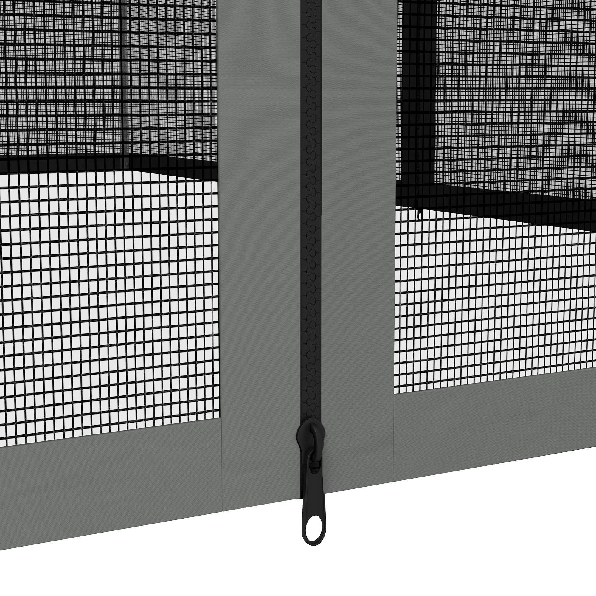 Outsunny Replacement Mosquito Netting for Gazebo 10' x 13' Black Screen Walls for Canopy with Zippers