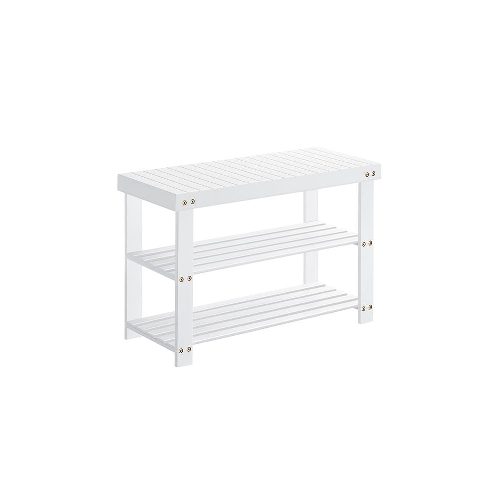 Bamboo 3-Tier Shoe Rack Bench – Entryway Storage Organizer with Seat