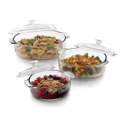 6-Piece Glass Bakeware Casserole Baking Dish Set - Dishwasher and Oven Safe - Free Shipping