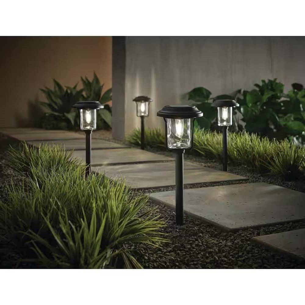 4 Pack - Solar LED Light Set - Outdoor Path Lighting in Black - Free Shipping