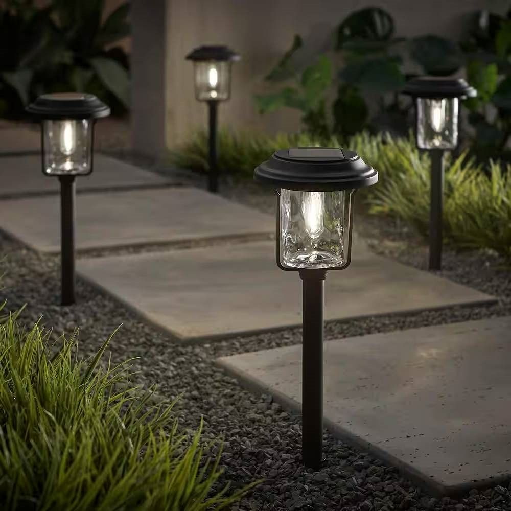 4 Pack - Solar LED Light Set - Outdoor Path Lighting in Black - Free Shipping