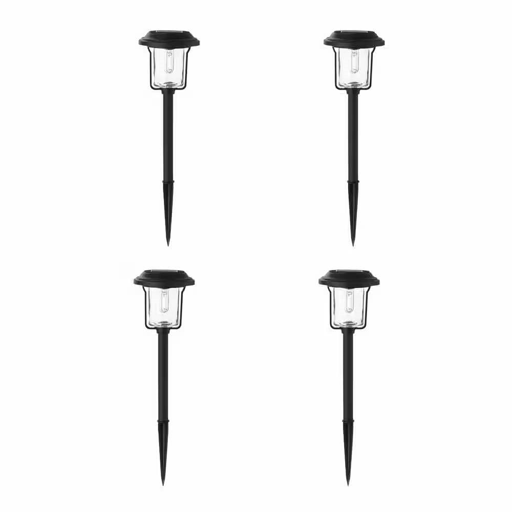 4 Pack - Solar LED Light Set - Outdoor Path Lighting in Black - Free Shipping