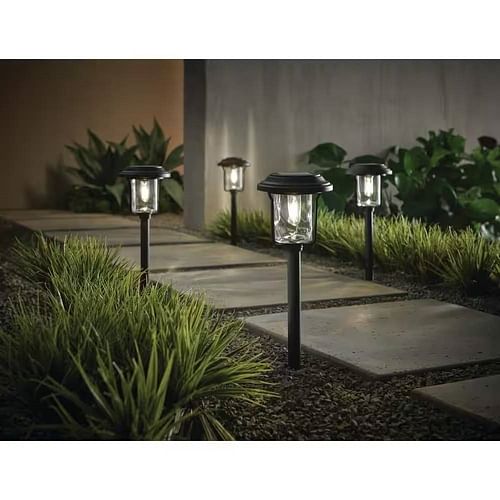 4 Pack - Solar LED Light Set - Outdoor Path Lighting in Black - Free Shipping