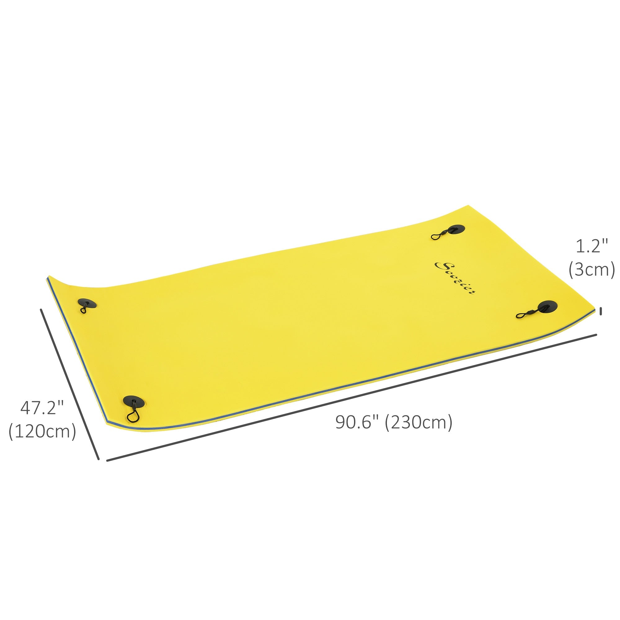 Soozier Floating Water Mat 7.5x4ft Yellow Lily Pad for Pool Beach Lake Water Relaxation and Fun