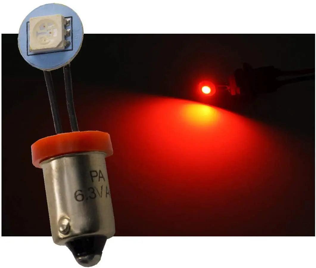 1SMD #44 #47 Ba9s Non Ghosting 6.3V AC / DC Fold Side View Flexible Wire LED Bayonet Arcade Pinball Machine Light Bulb (10 Bulbs)