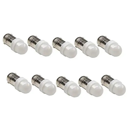 LED Bayonet Frosted Arcade Pinball Machine Light Bulb 2SMD BA9S #44 #47 6.3V AC / DC Top View (10PCS, Normal)