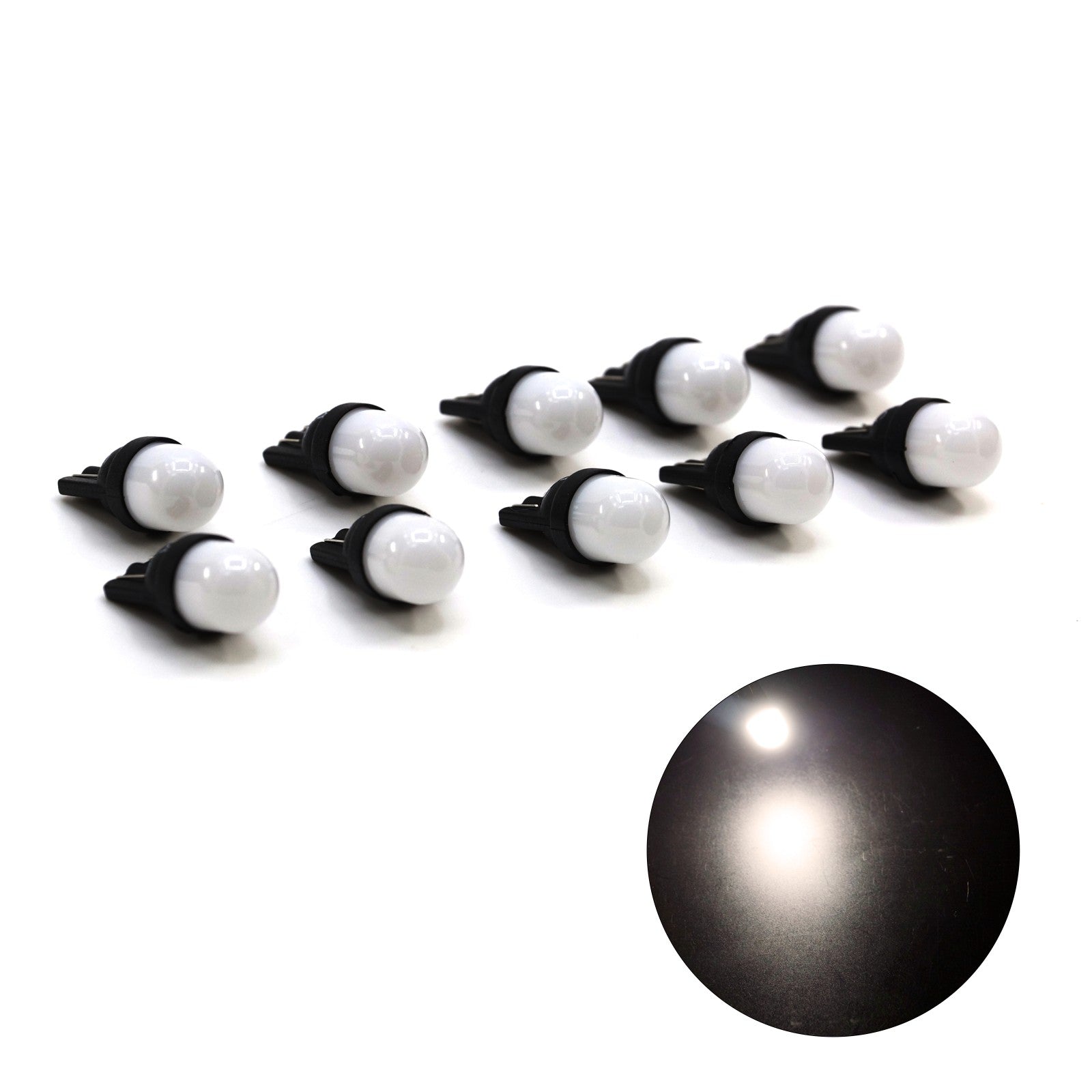 LED Wedge Frosted Arcade Pinball Machine Light Bulb 2SMD T10 #555 6.3V AC / DC Top View (10PCS)