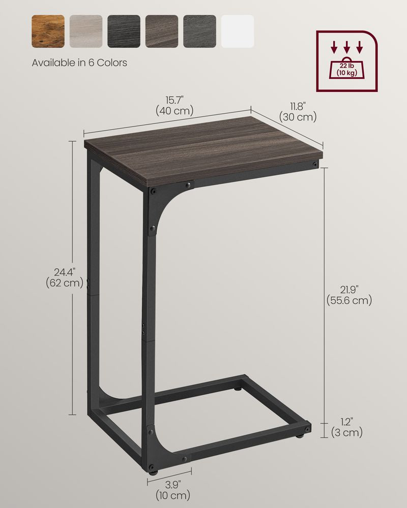 VASAGLE C-Shaped End Table