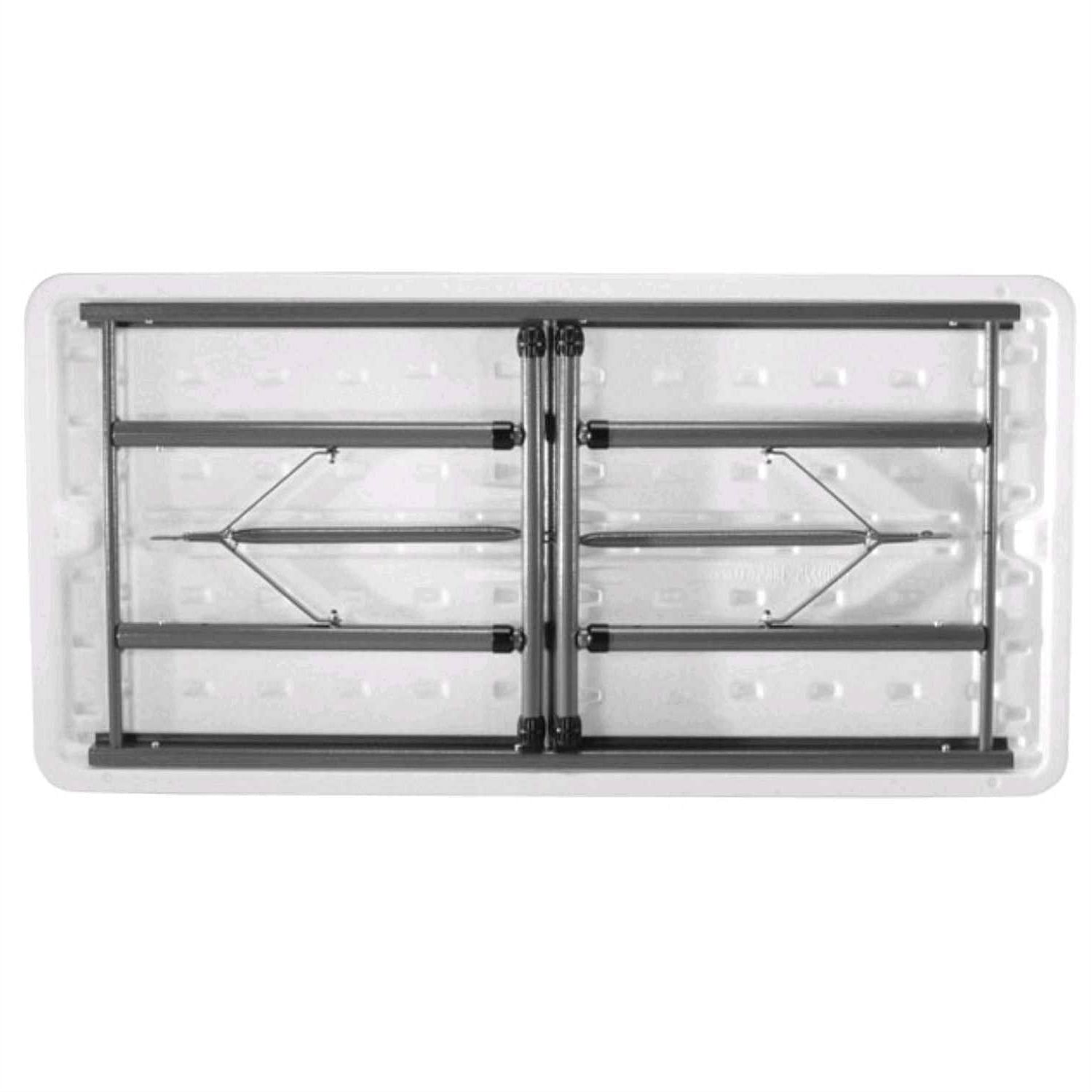 Adjustable Height 4-Foot Commercial Folding Table with White HDPE Top - Free Shipping