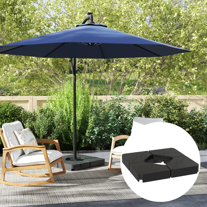 Umbrella Weights for Cantilever Parasols, Set of 4 Heavy Duty Parasol Base Weights, Black