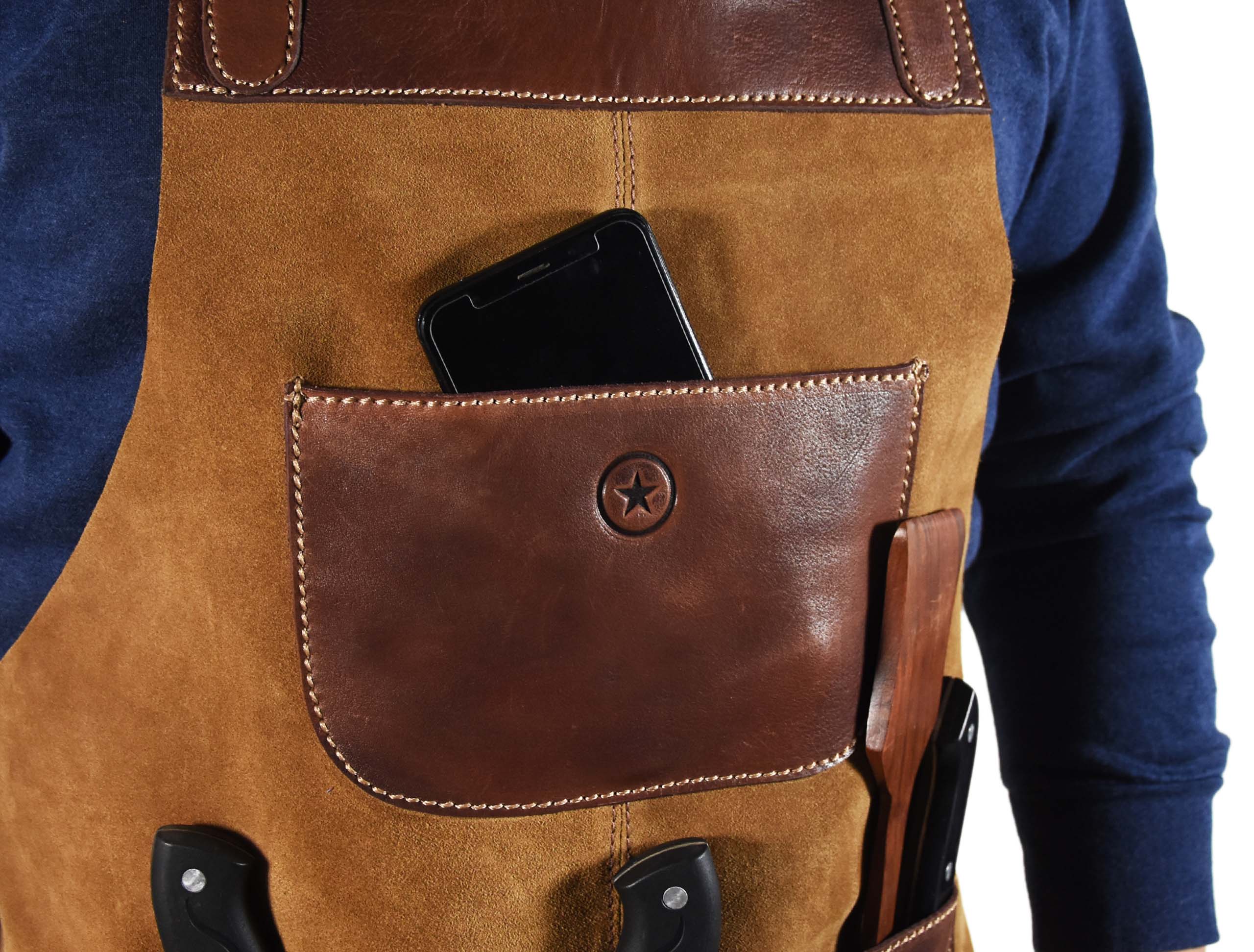 Leather Suede Apron - ( AP - 18 ) Rugged Craft