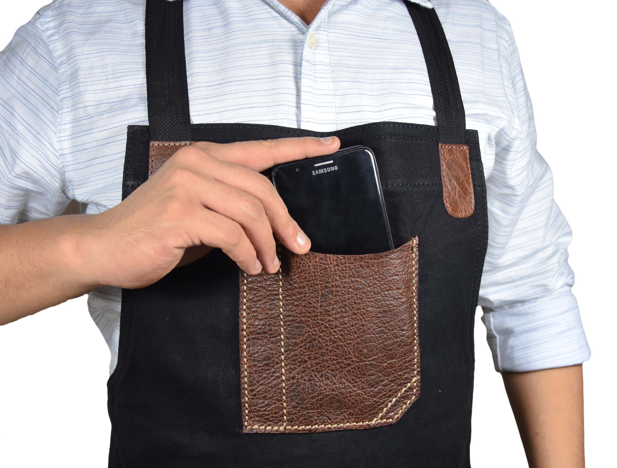 Turin Leather Canvas Apron – Durable & Water-Resistant