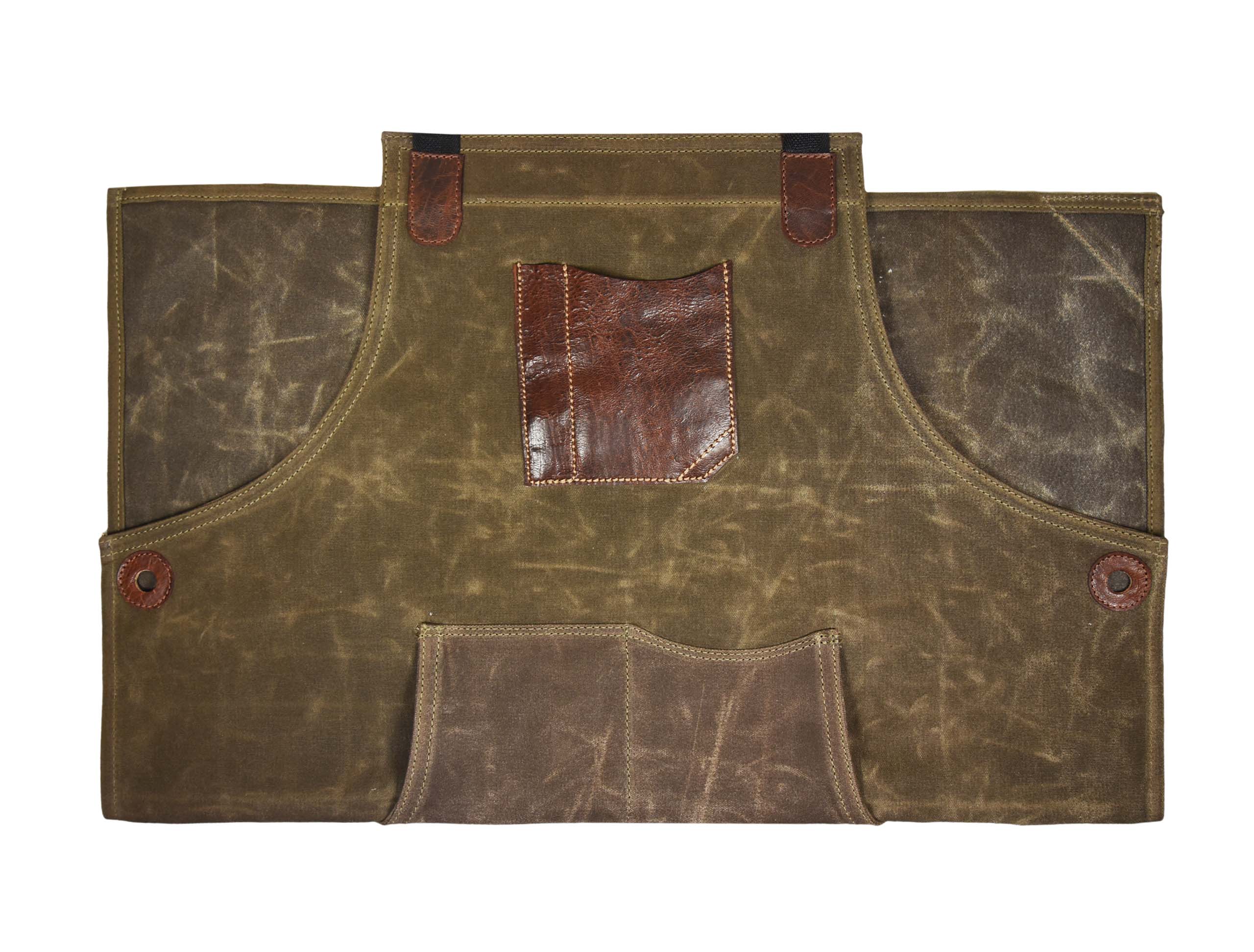 Durable Leather Canvas Apron – European Cowhide Blend