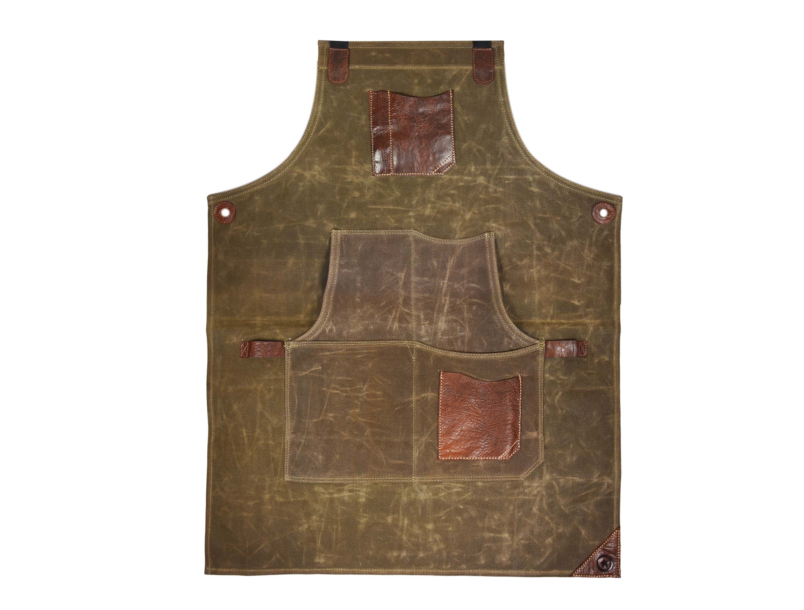 Durable Leather Canvas Apron – European Cowhide Blend