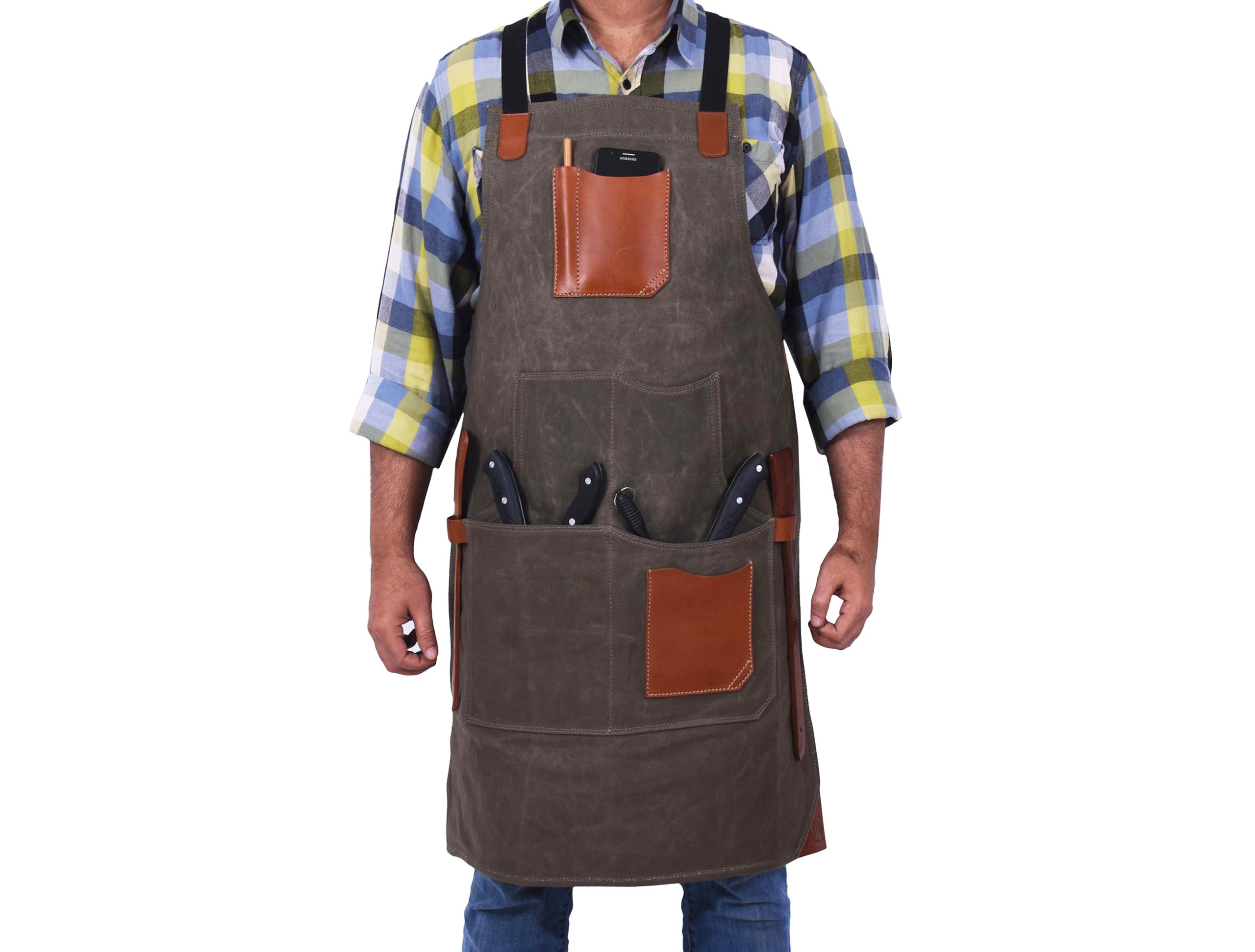 Fremont Heavy-Duty Leather Canvas Apron for Work & Craft