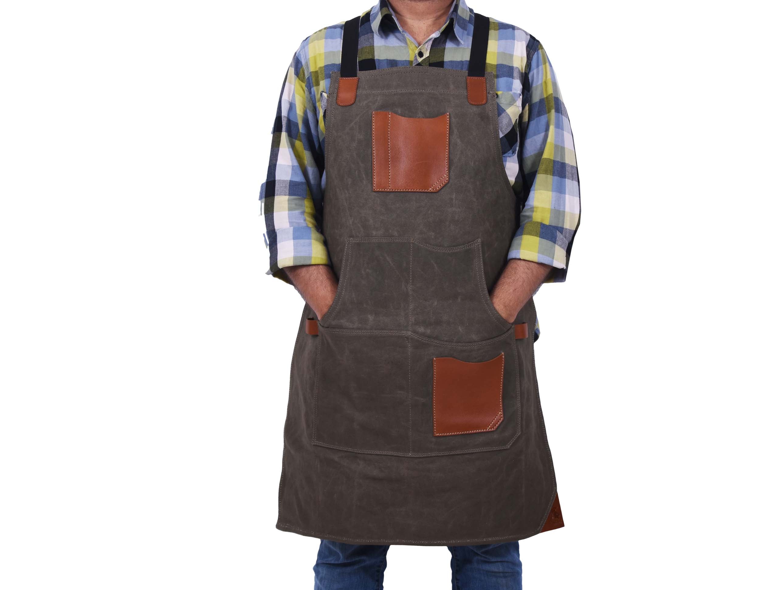 Fremont Heavy-Duty Leather Canvas Apron for Work & Craft