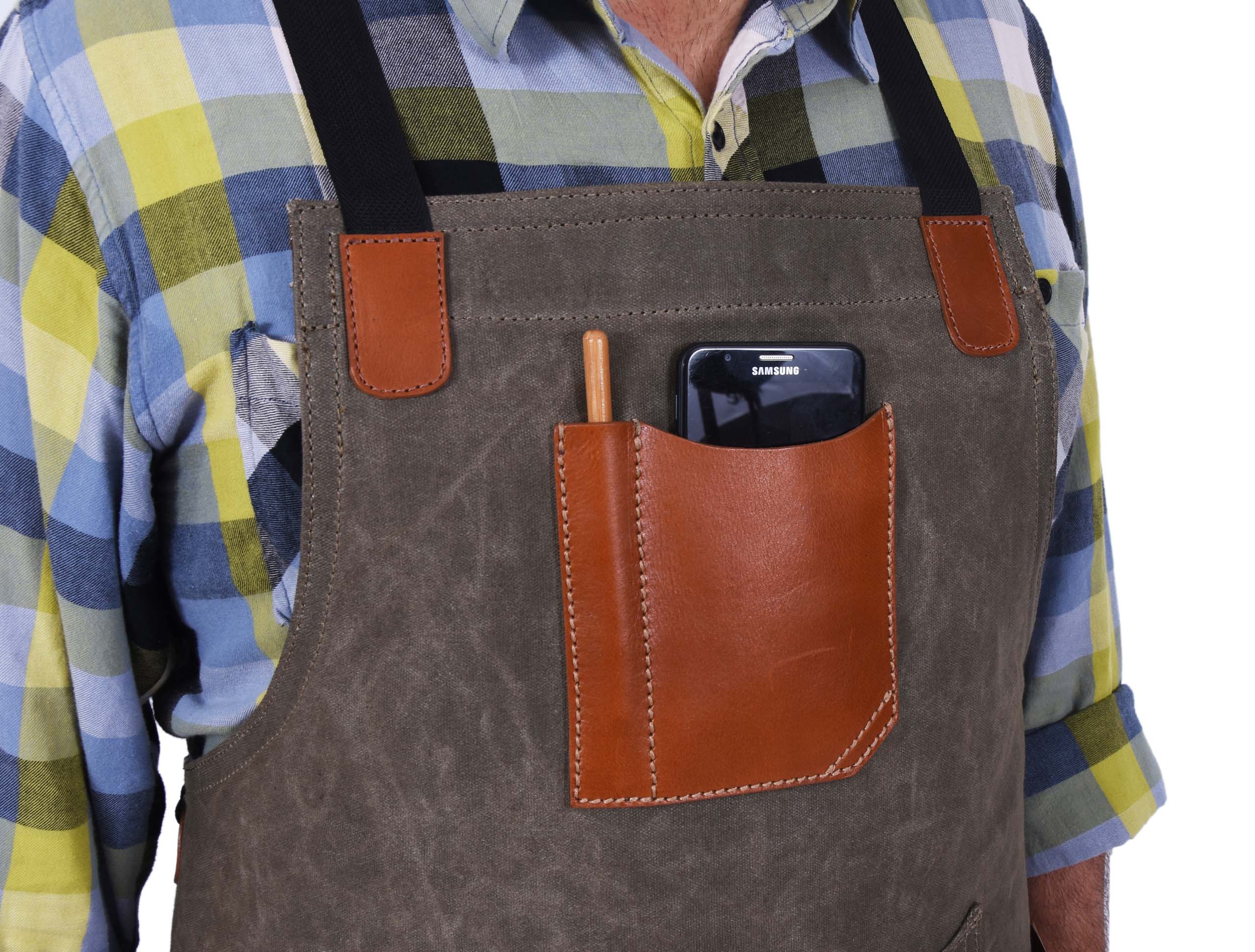Fremont Heavy-Duty Leather Canvas Apron for Work & Craft