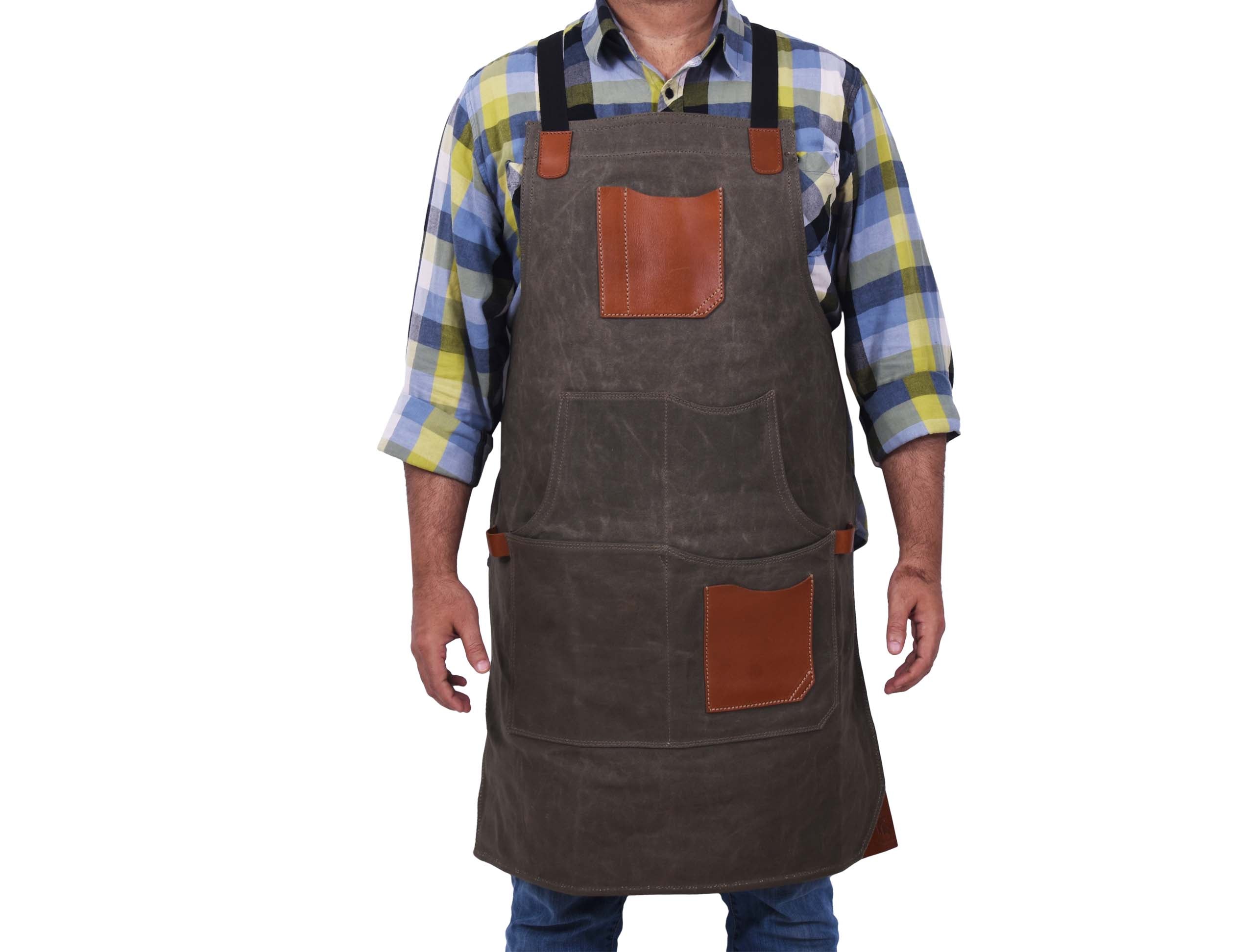 Fremont Heavy-Duty Leather Canvas Apron for Work & Craft