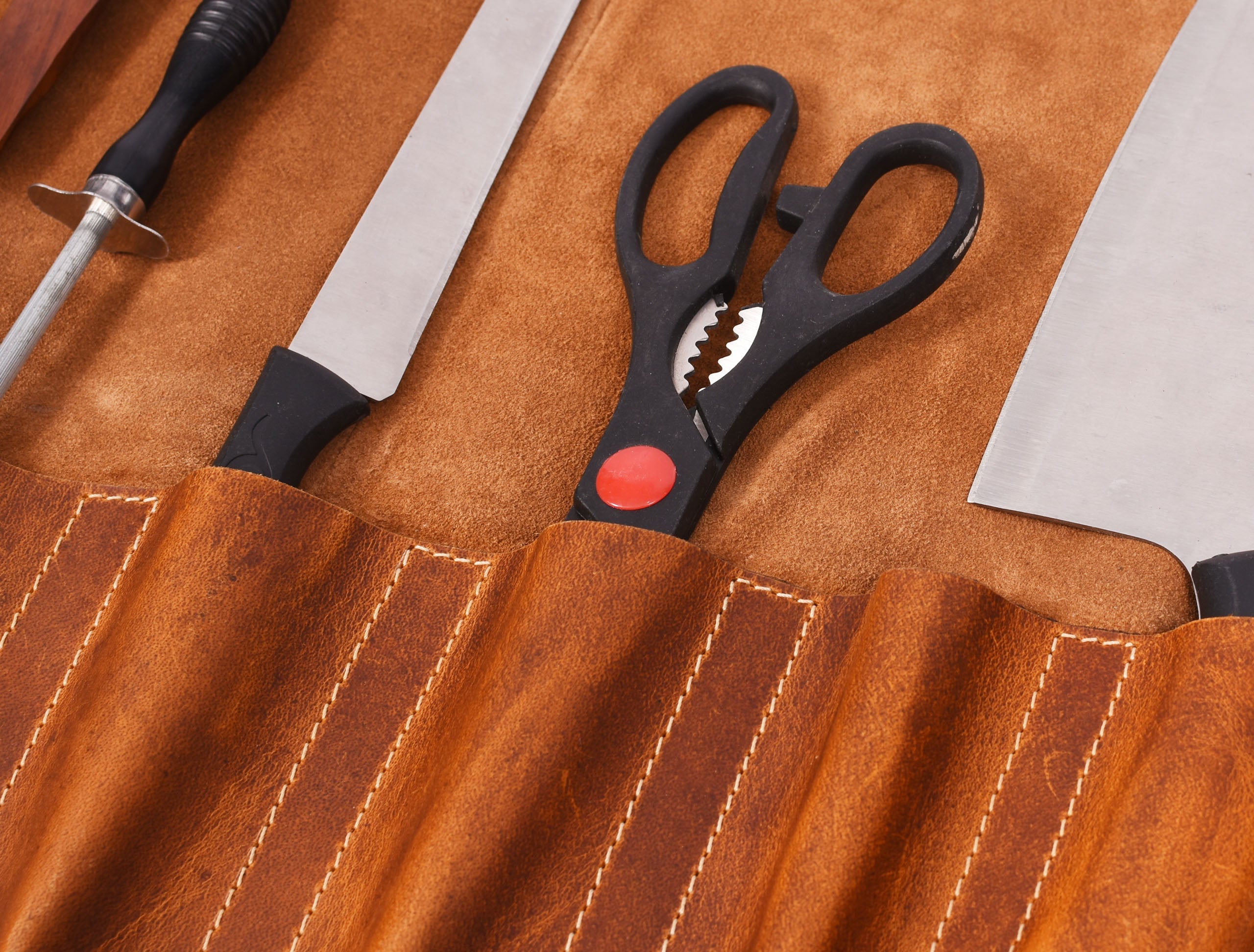 Aurora Leather Knife Roll 10 Slot