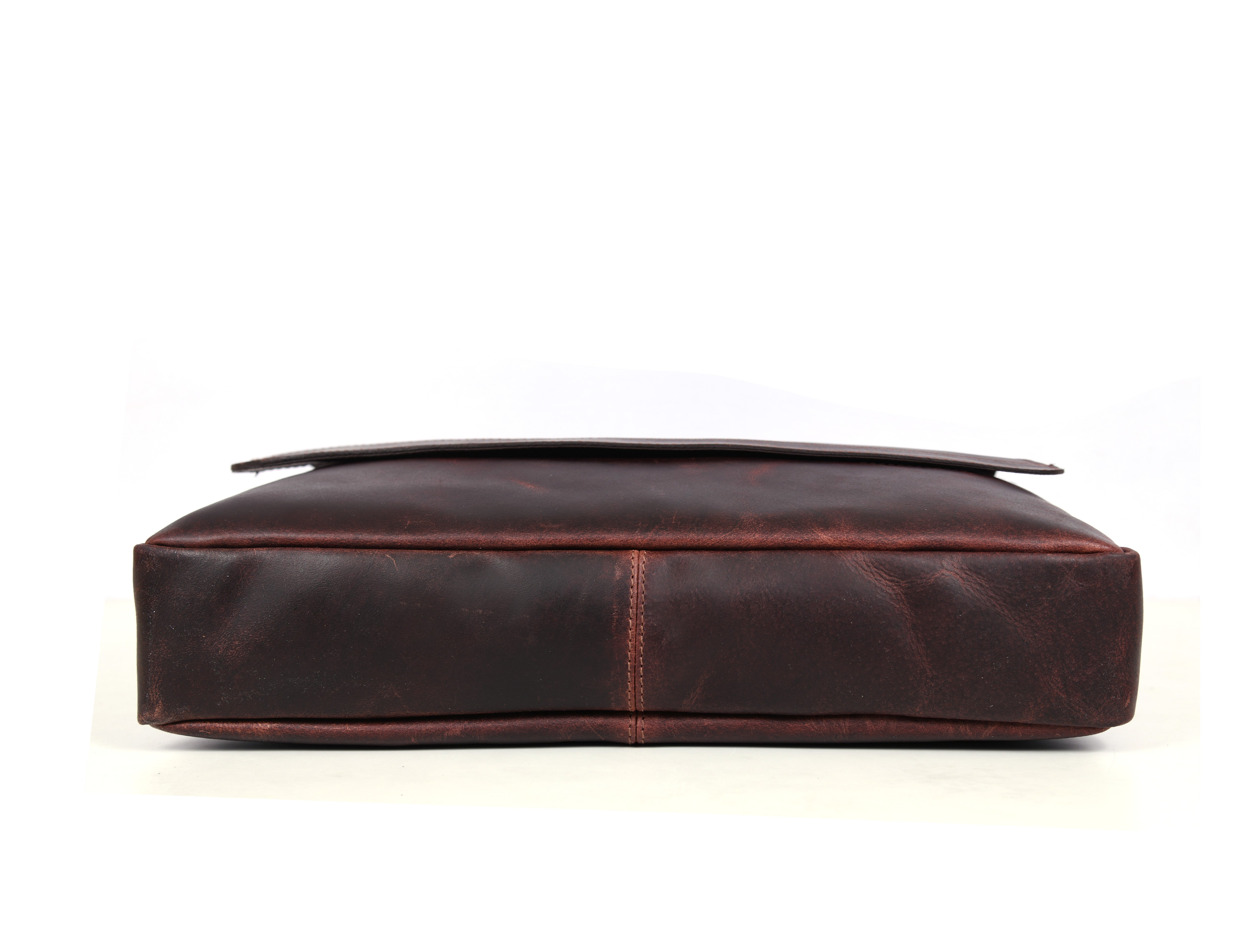 Hudson Leather Messenger Bag - Walnut Brown