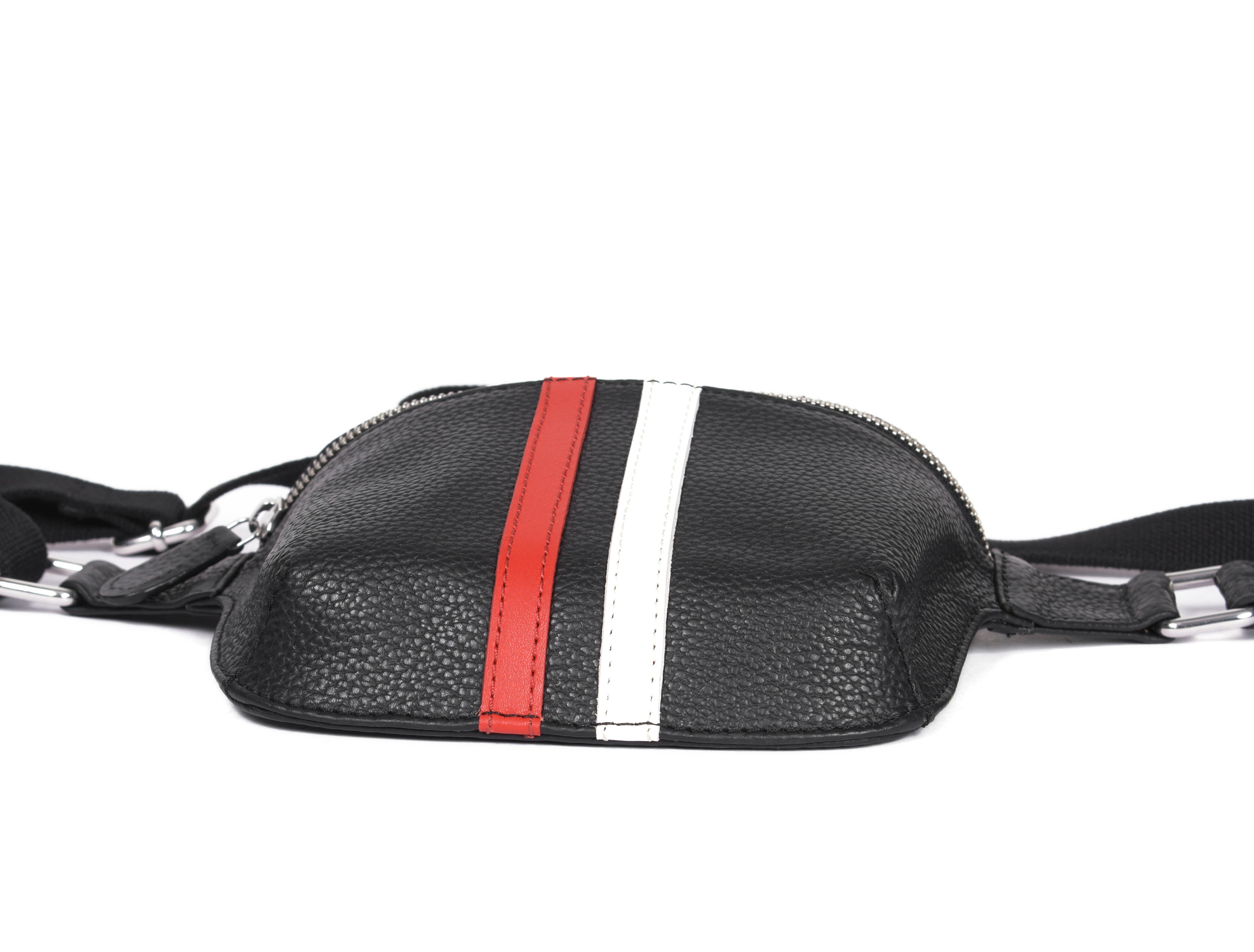 Striped Leather Fanny Bag ( MB-234 )