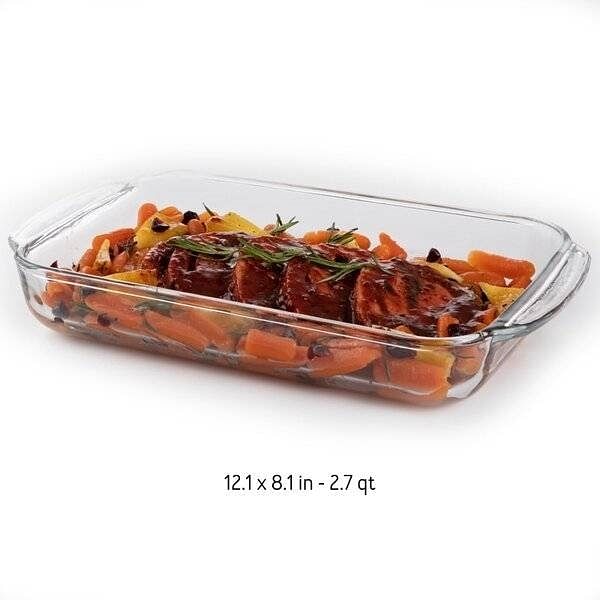 3 Piece Transparent Glass Casserole Baking Dish Set - Free Shipping