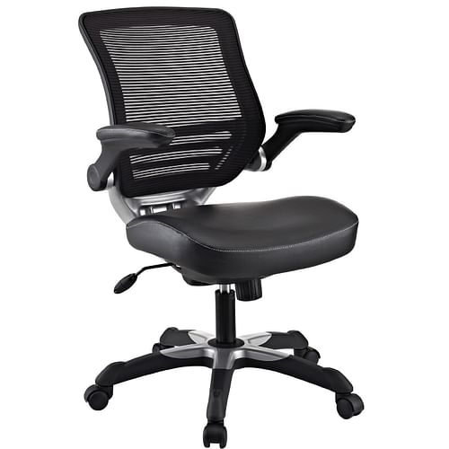 Modern Black Mesh Back Ergonomic Office Chair with Flip-up Arms - Free Shipping