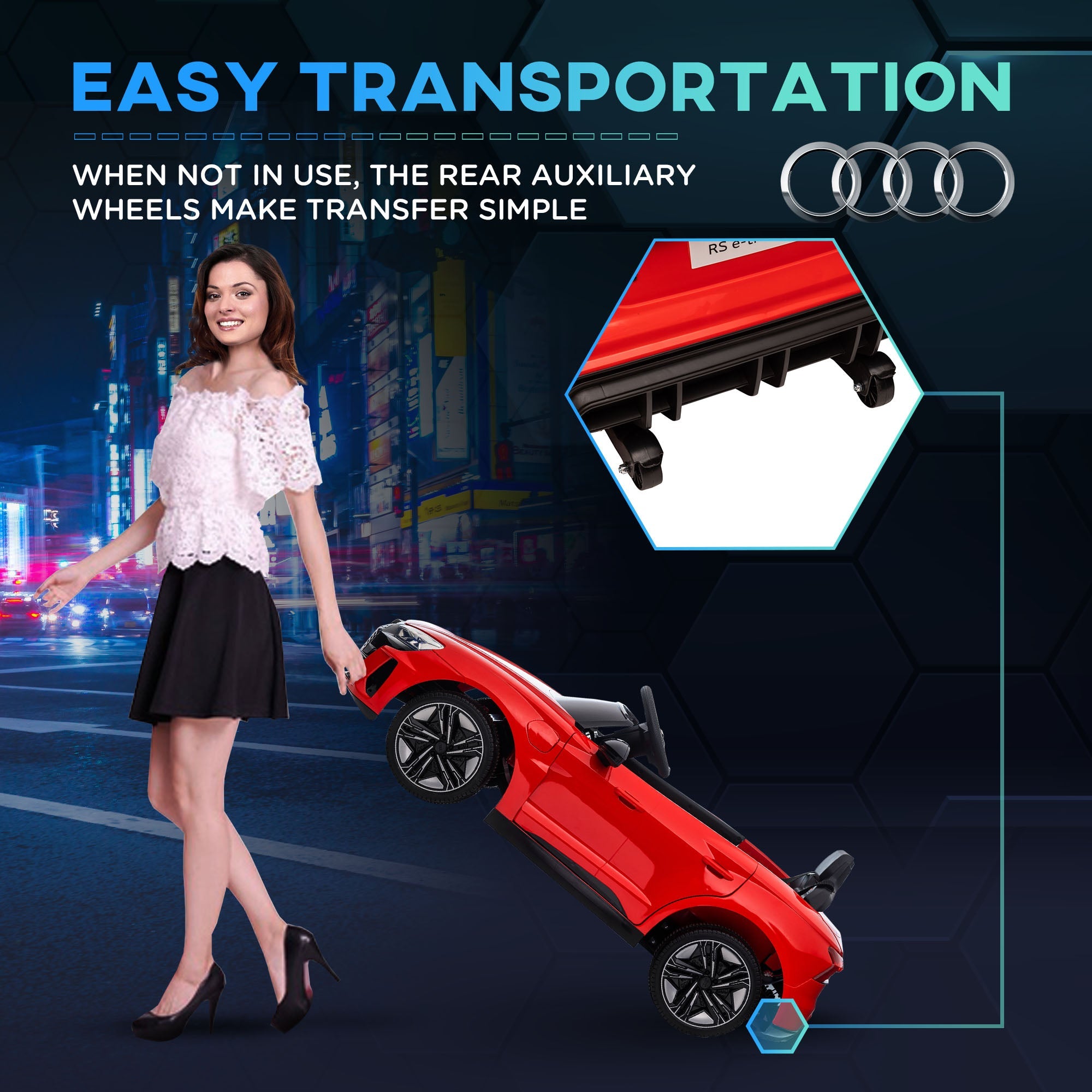 Aosom 12V 3.1MPH Electric Ride-On Car for Kids 37-60 Months Suspension System Remote Control