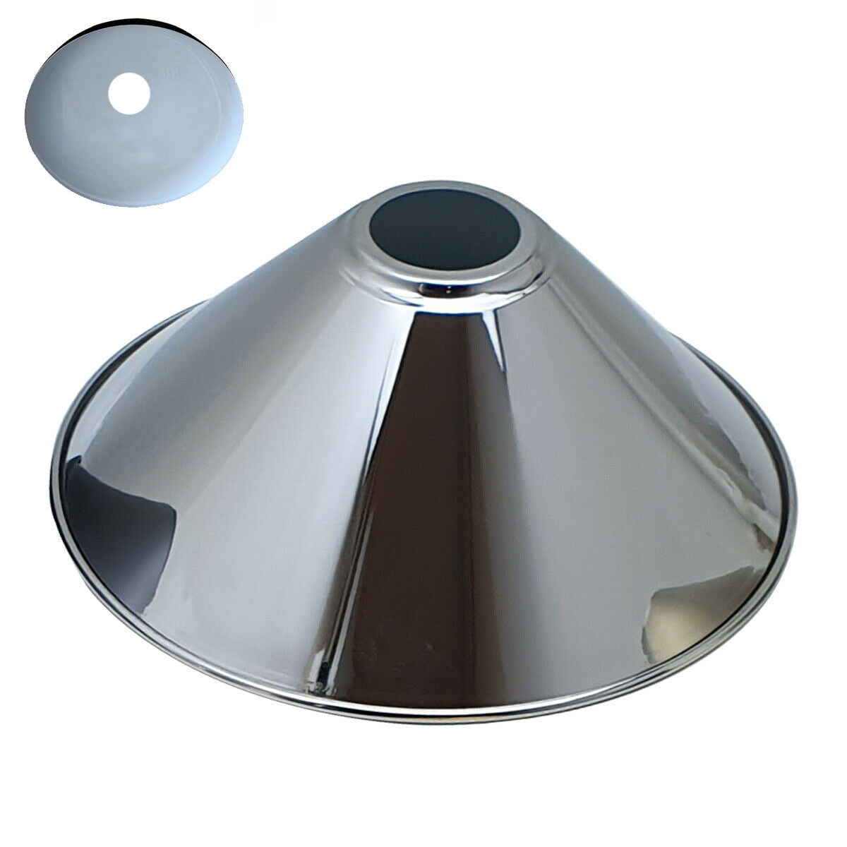 Vintage Ceiling Chrome Lamp Shades Canadian~1699