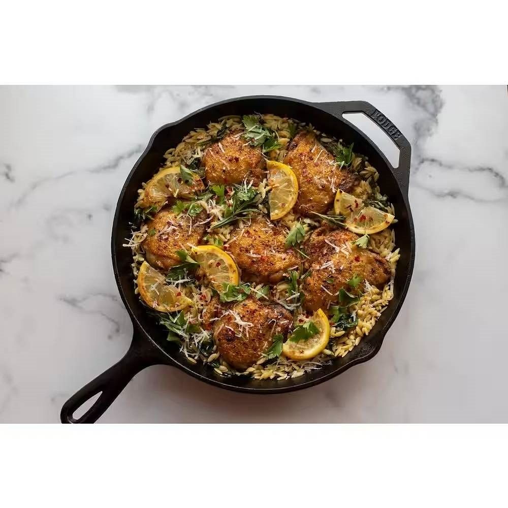 12-inch Cast Iron Skillet Frying Pan with Pour Spout - Made in the USA - Free Shipping