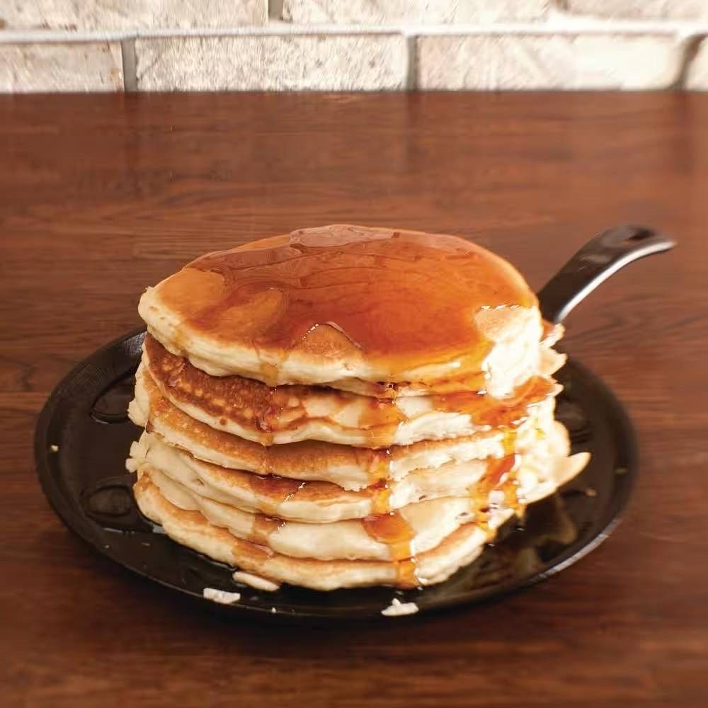 10.5 inch Round Pre-Seasoned Cast Iron Skillet Griddle Frying Pan Made in USA - Free Shipping