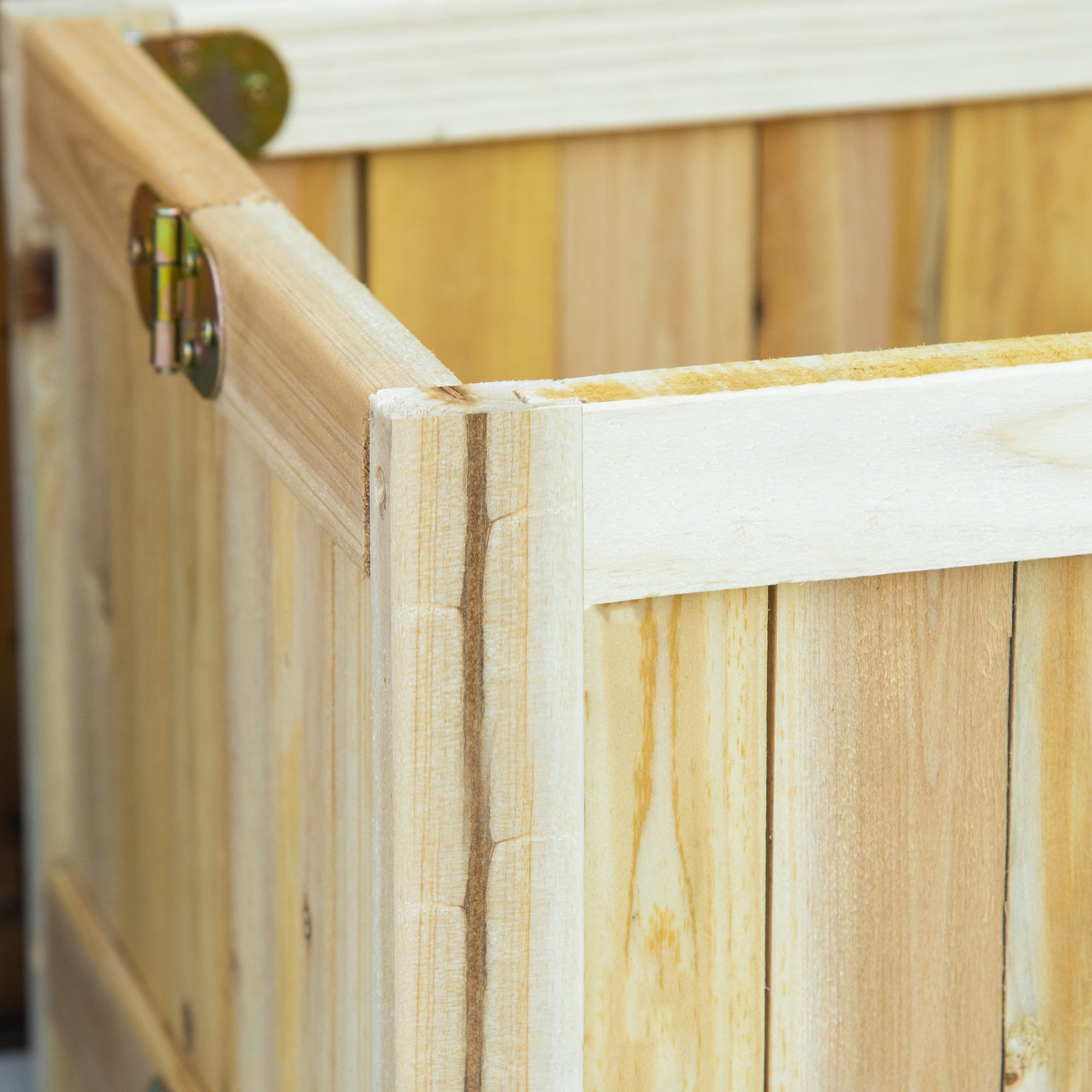 Outsunny Foldable Raised Garden Planter 28"x12" Elevated Wooden Planter Box Planting Bed Vegetable Flower Herb Growing Natural