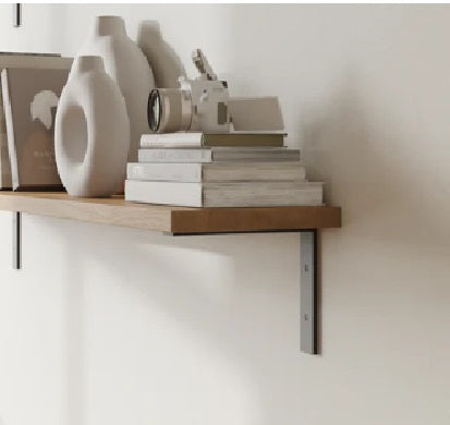 L Style Shelf Bracket Black Metal with Mounting Screws and Caps Sold Individually 4 Inch to 12 Inch