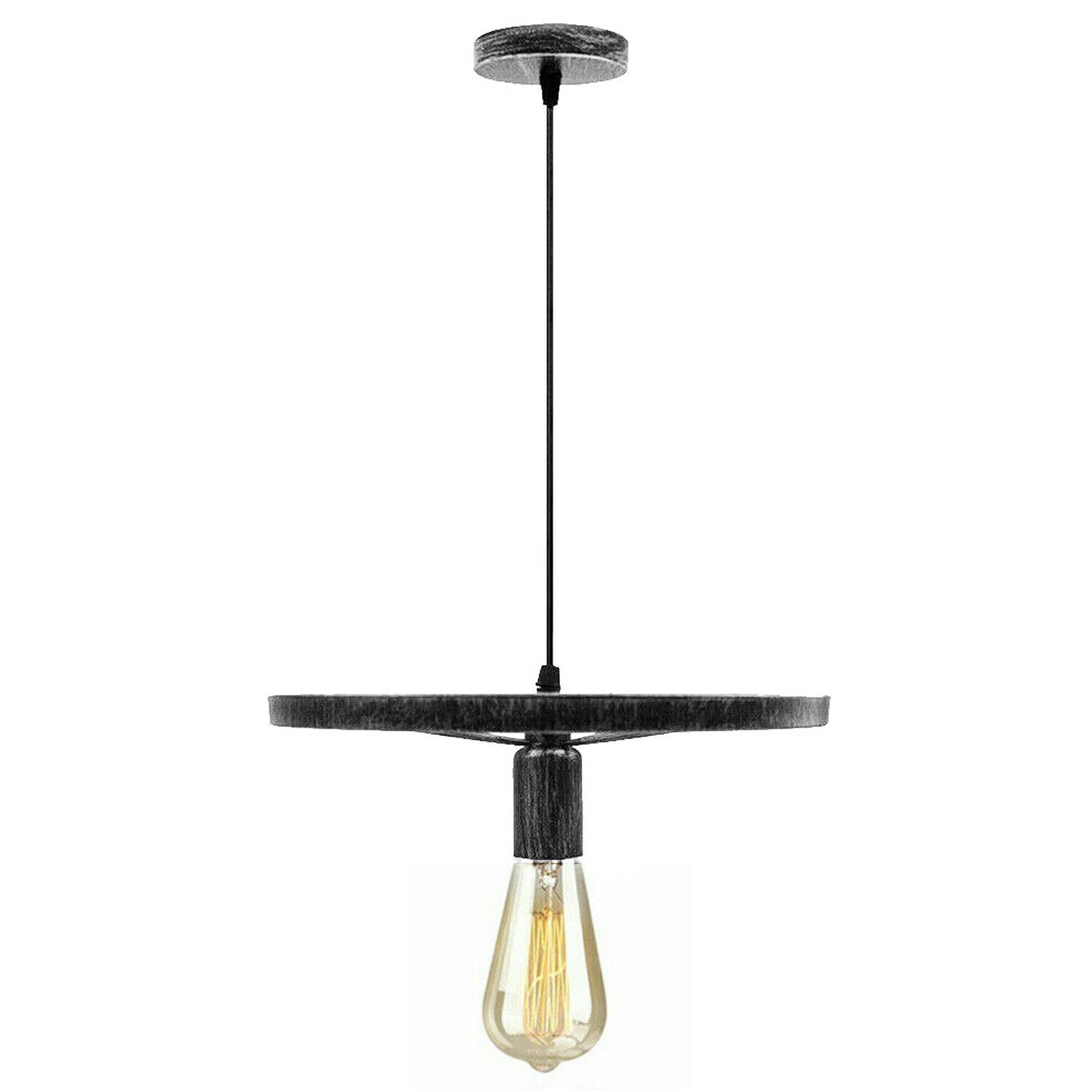 Industrial Metal Brushed Silver Wheel Pendant light~1683