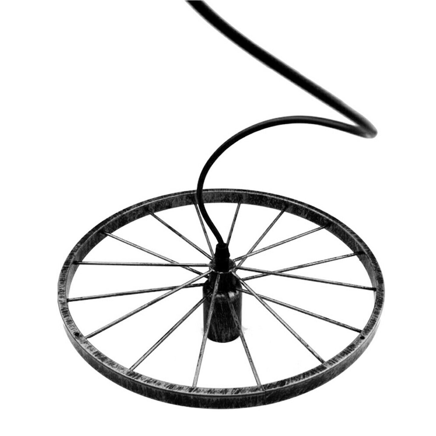 Industrial Metal Brushed Silver Wheel Pendant light~1683