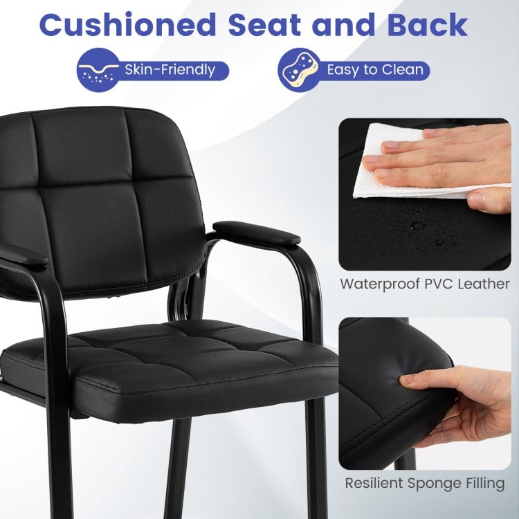 Leather Office Reception Chairs Waiting Room Guest Chairs Set of 4