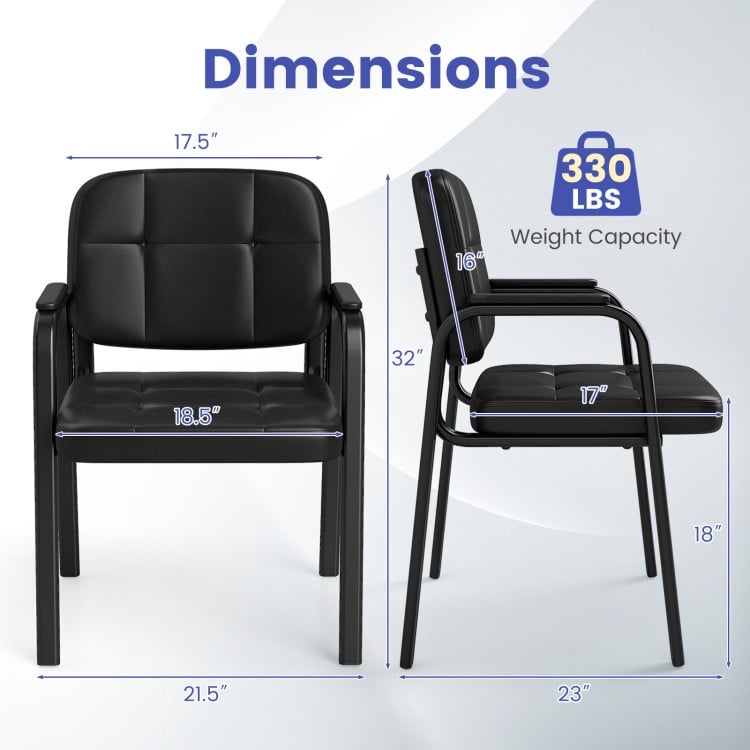 Leather Office Reception Chairs Waiting Room Guest Chairs Set of 4