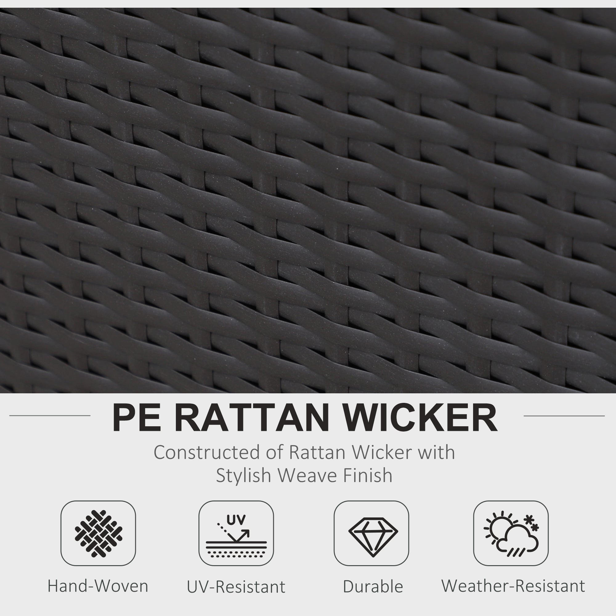 Outsunny 6-Piece Outdoor Wicker Sectional, All-Weather Rattan Sofa Set with Coffee Table for Garden Lounging