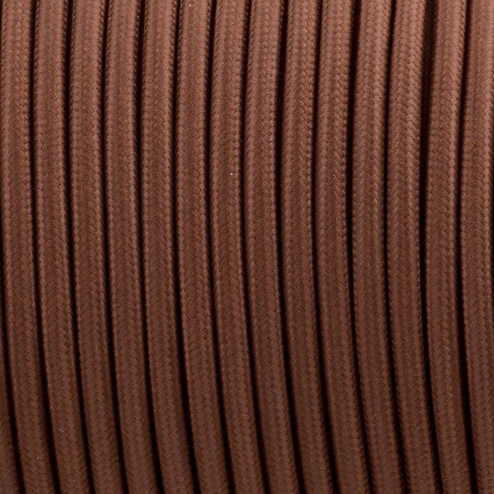2 Core Round Electric Fabric Flexible Cable Brown~1415