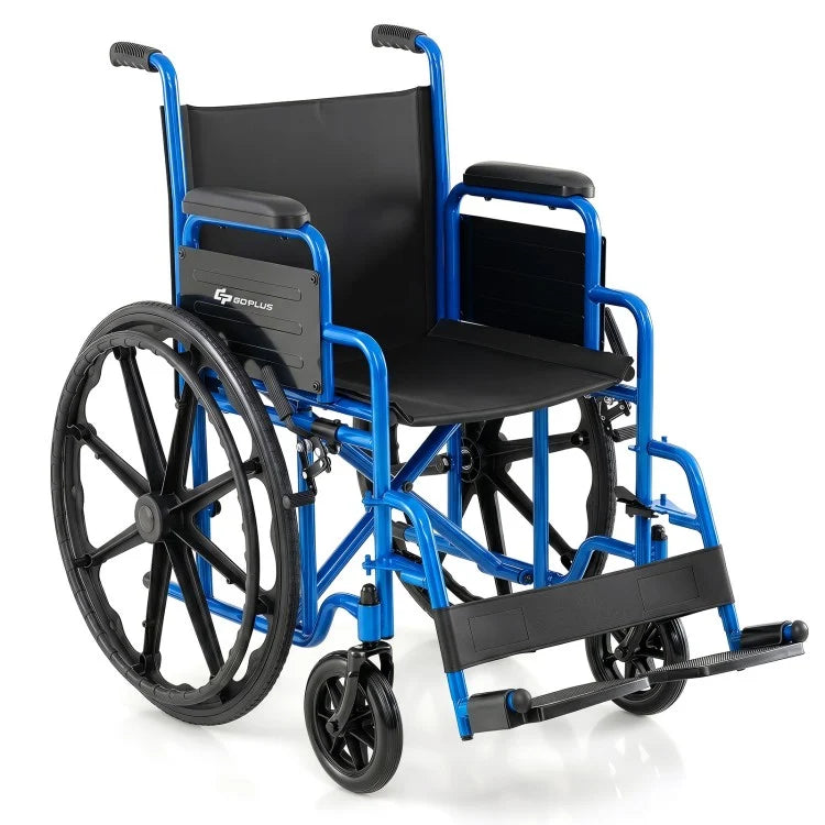 Lightweight Folding Wheelchair for Adults with Swing-Away Footrests, Desk-Length Arms & 330 lb Capacity